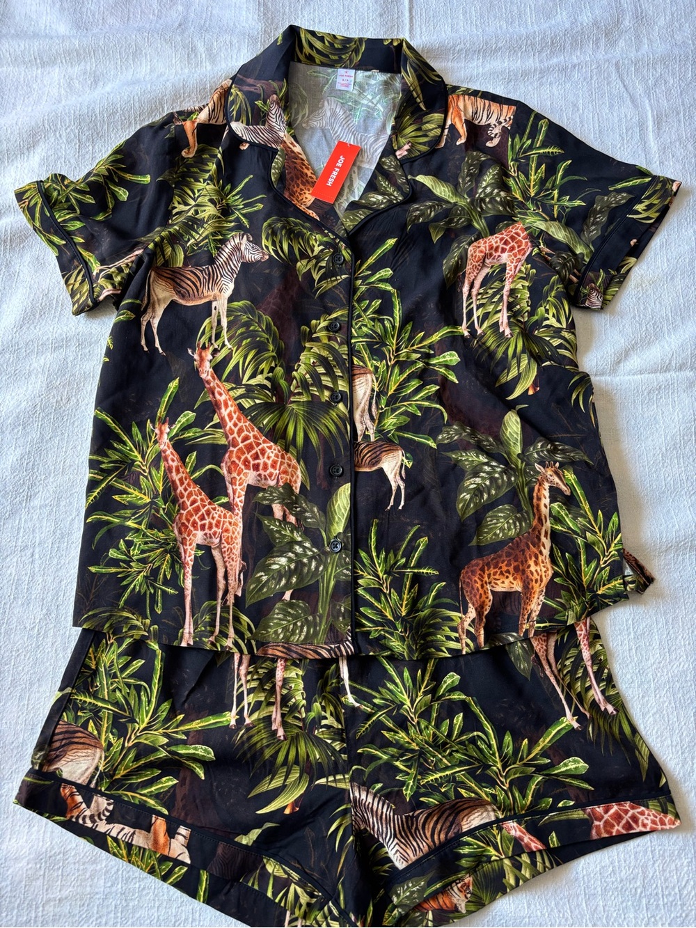 Joe Fresh Fun Jungle Short Sleeve and Shorts Pajama Set S